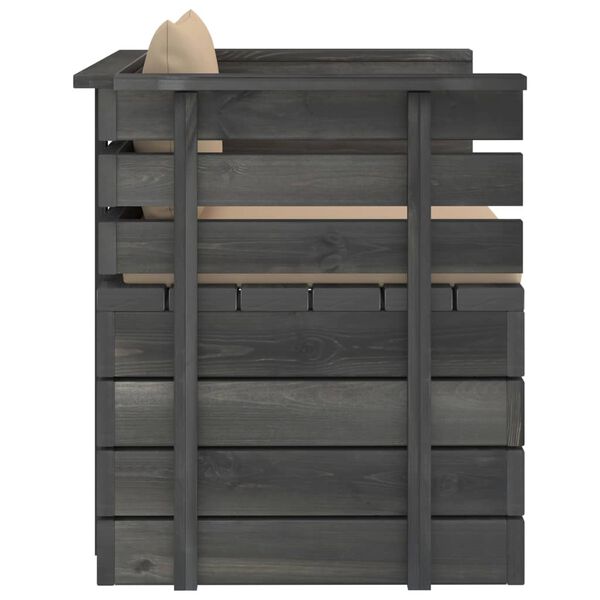 vidaXL 12-osaline kaubaalustest aiam&ouml;&ouml;blikomplekt patjadega m&auml;nnipuit