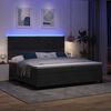 vidaXL LED Box Spring Voodi madratsiga peaga Must 200 x 200 cm kangas