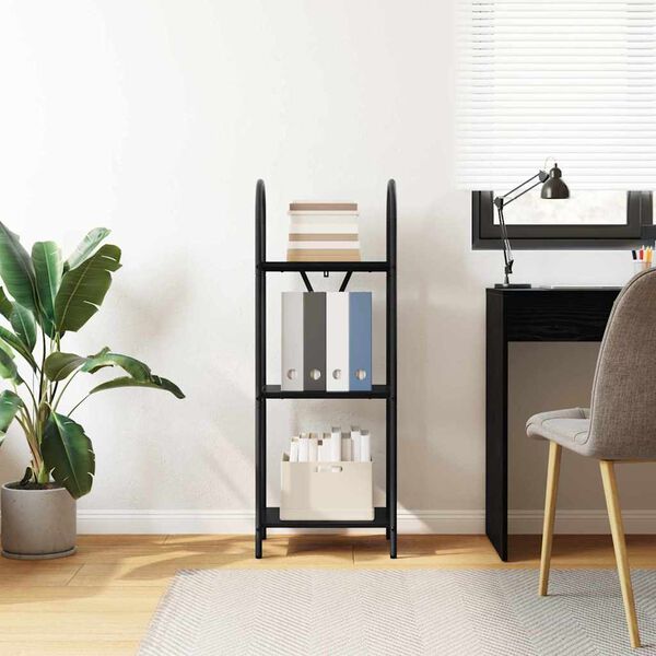 vidaXL Raamatukapp Must tamm 40 x 30 x 109 cm Tehispuit