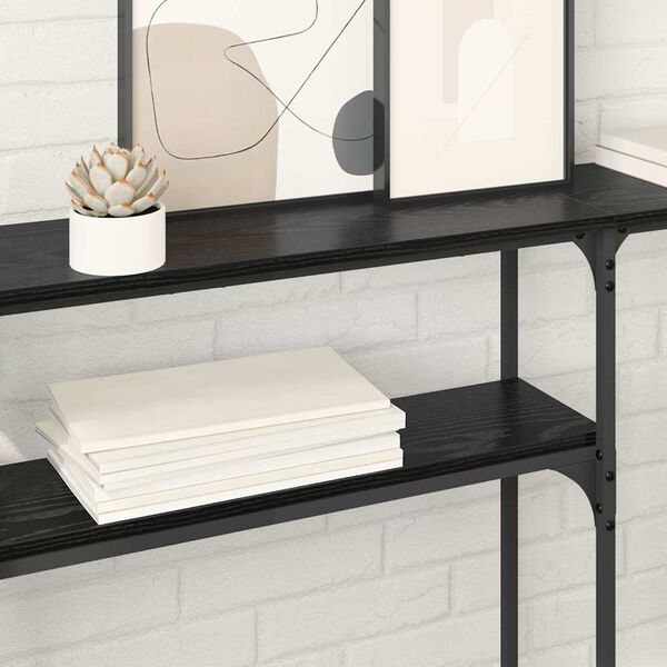 vidaXL KonsolLaud Must tamm 146 x 22.5 x 75 cm Tehispuit