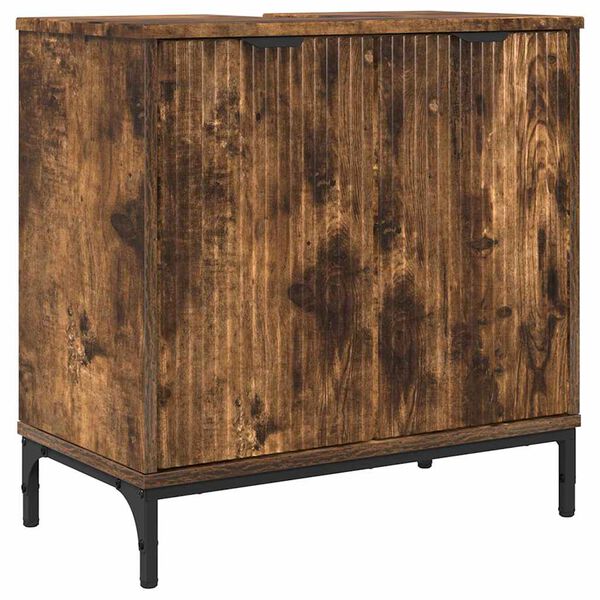 vidaXL Vannitoa kraanikausi kapp Suitsetatud tamm 60,5 x 33,5 x 61 cm