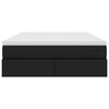 vidaXL Voodi hoiukohaga ja madratsiga Must 140 x 200 cm Kunstnahk