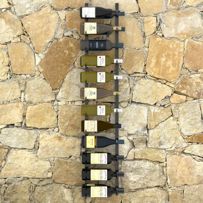 vidaXL seinale kinnitatav veiniriiul 24 pudelile, must raud