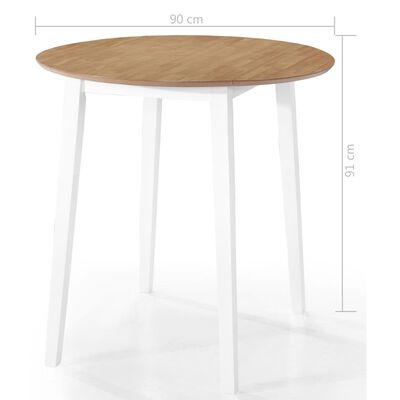 vidaXL baarilaua- ja toolikomplekt 3 osa, puit, naturaalne ja valge
