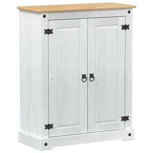 vidaXL Kinga kapp riiuliga uksega Valge 86 x 38,5 x 108 cm Tahke m&auml;nd