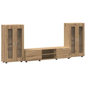 vidaXL Telerikapi komplekt sahtliga FLORIN 3 pcs K&auml;sit&ouml;&ouml;puu Tehispuit