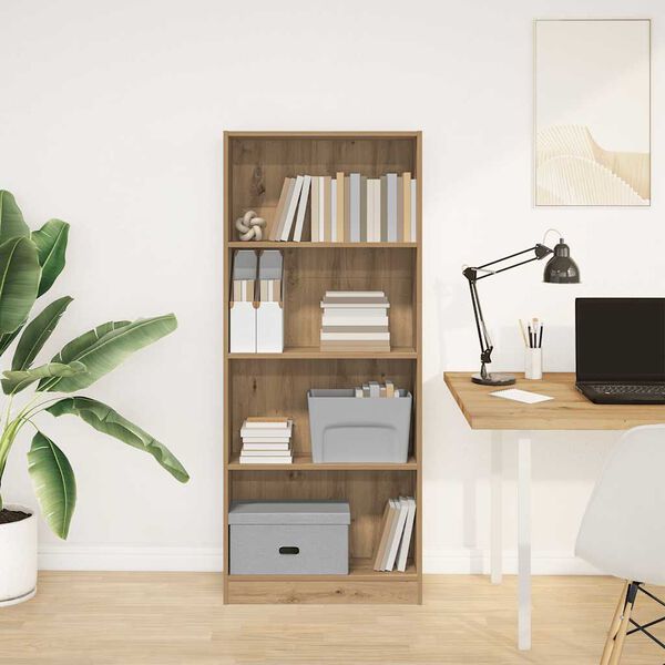 vidaXL raamatualus, käsitöötamm, 60x24x143 cm, tehispuit