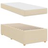 vidaXL Voodi raam madratsiga cream 90 x 200 cm kangas