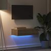 vidaXL LED-valgustitega telerikapp Artisan tamm 60x35x15,5 cm