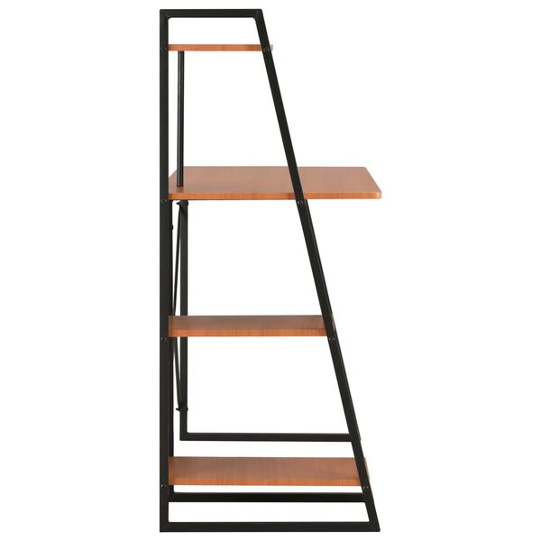 vidaXL laud riiuliga, must ja pruun, 102 x 50 x 117 cm