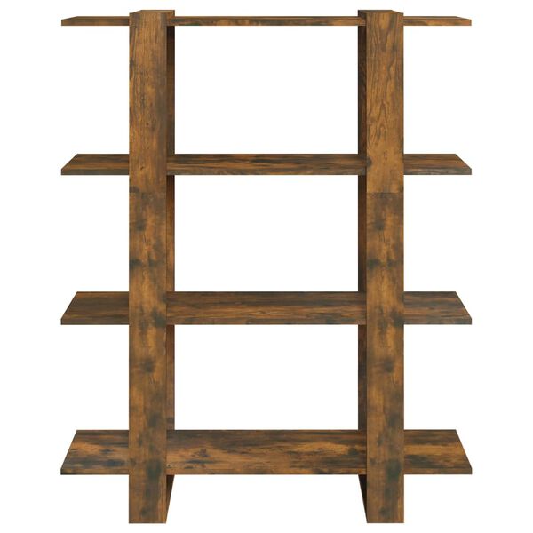 vidaXL raamaturiiul/ruumijagaja, suitsutatud tamm, 100x30x123,5 cm