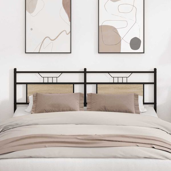 vidaXL vahetatav voodipeats, Sonoma tamm, 160 cm, tehispuit ja teras