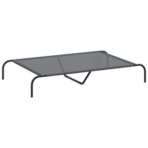 vidaXL k&otilde;rgendatud koeravoodi hall 130x80x20 cm tekstiilist terasest