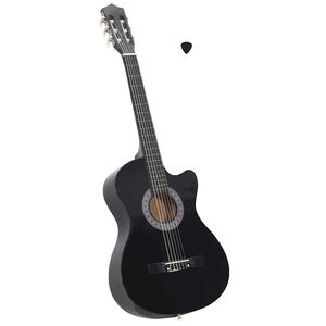 vidaXL Western klassikaline kitarr 6 keelega, must, 38''