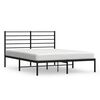vidaXL metallist voodiraam peatsiga, must, 140x190 cm