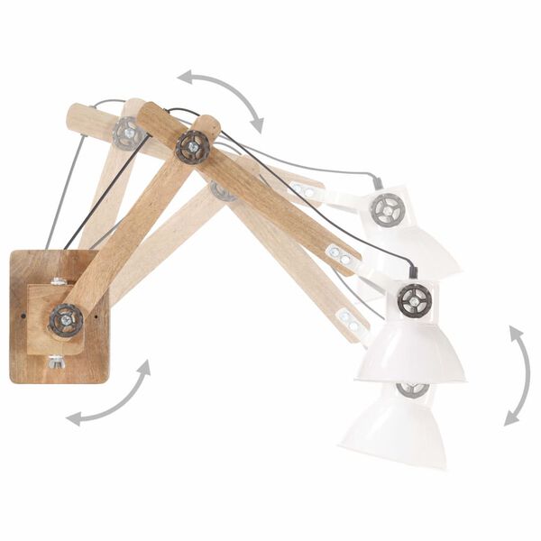 vidaXL seinalamp, t&ouml;&ouml;stuslik stiil valge, &uuml;mmargune, E27