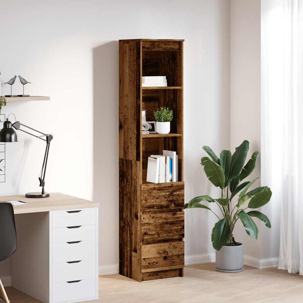 vidaXL Highboard Old Wood 37,5x35x180 cm Engineered Wood
