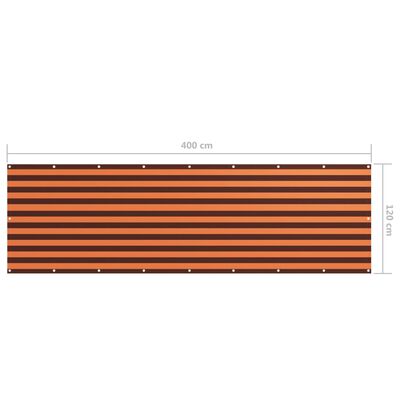 vidaXL rõdusirm, oranž ja pruun, 120 x 400 cm, oxford-kangas