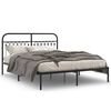 vidaXL metallist voodiraam peatsiga, must, 150x200 cm