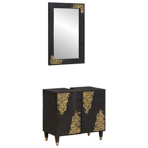 vidaXL Vannitoa kapikomplekt ladustamisega 2 pcs Must Tugev mango puu