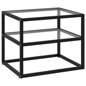 vidaXL konsoollaud, l&auml;bipaistev, 50 x 40 x 40 cm, karastatud klaas