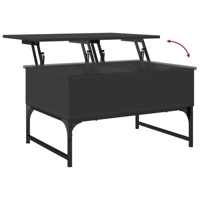 vidaXL kohvilaud, must, 70 x 50 x 40 cm, tehispuit ja metall