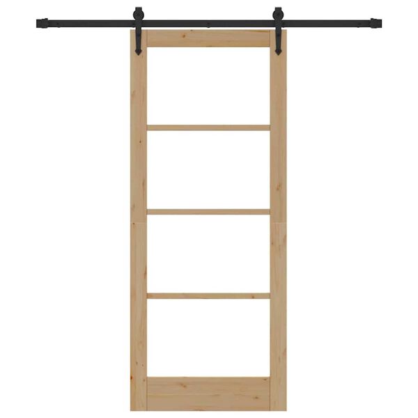 vidaXL Libisev uks Neutraalne 83 x 202 cm Soe m&auml;nnipuit ja klaas