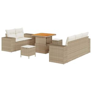 vidaXL Aia Diivanikomplekt padjaga 8 pcs Beez ja koor Pol&uuml; Rattan