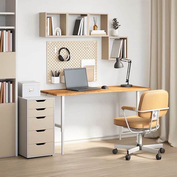 vidaXL lauaplaat, helepruun, 140x50x2,5 cm, toekas tammepuit ristk&uuml;lik