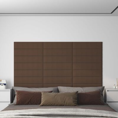 vidaXL seinapaneelid 12 tk, pruun, 60 x 15 cm, kangas, 1,08 m²