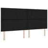 vidaXL LED Box Spring Voodi madratsiga peaga Must 200 x 200 cm kangas
