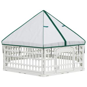 vidaXL 6 Paneeli Koera M&auml;nguaed Valge 179 x 151 x 114 cm Plastmass