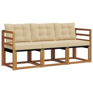 vidaXL V&auml;li diivanikomplekt padjaga 3 pcs Looduslik ja beež