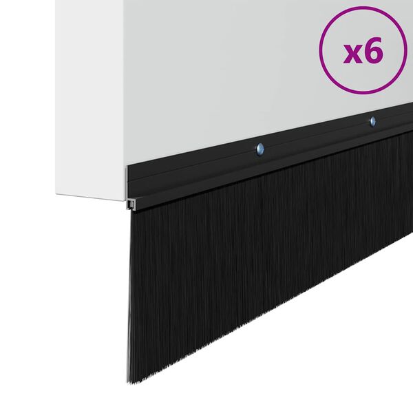 vidaXL Kruvitavad uksel&ouml;&ouml;kide tihendid 6 pcs Must 100 cm