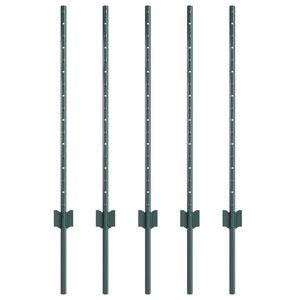 vidaXL Maatrikse posti 5 pcs Roheline 120 cm Pulberv&auml;rvitud teras