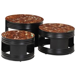 vidaXL baarilauad 3 tk, trummi kujuga, taastatud puit