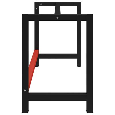 vidaXL tööpingi raam metall 150 x 57 x 79 cm, must ja punane