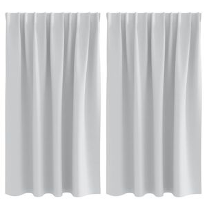 vidaXL Kardinad r&otilde;ngastega 2 pcs Kahvatu Hall 140 x 140 cm Pol&uuml;ester