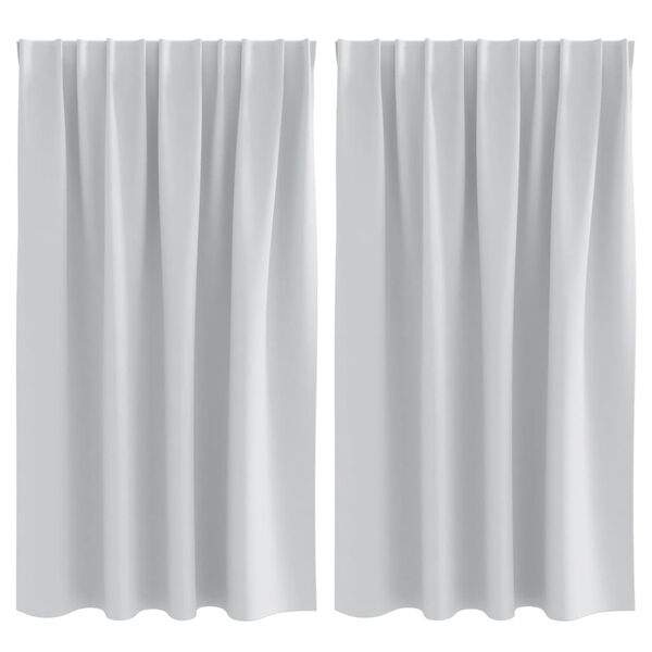 vidaXL Kardinad r&otilde;ngastega 2 pcs Kahvatu Hall 140 x 140 cm Pol&uuml;ester