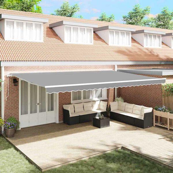 vidaXL Varikatus Valge 6 x 3 m Metall