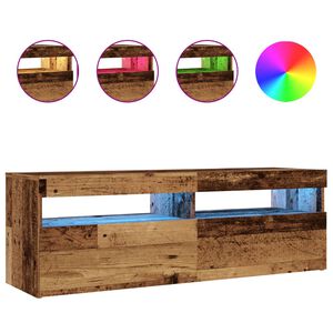 vidaXL telerialus LEDiga, vana puit, 120x35x40 cm, tehispuit