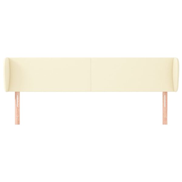vidaXL voodipeats servadega, kreemjas, 203x23x78/88 cm, kunstnahk