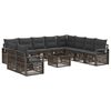 vidaXL Aia Diivanikomplekt 11 pcs Hall pol&uuml;rotang