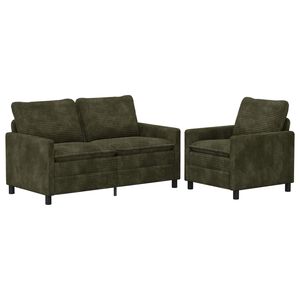 vidaXL Diivanikomplekt 2 pcs Roheline Pol&uuml;ester