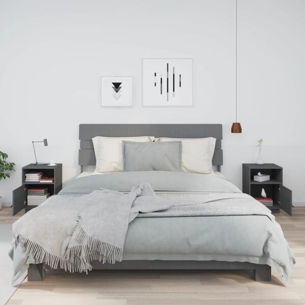 vidaXL öökapid, 2 tk, hall 40 x 34 x 55 cm, männipuit