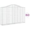 vidaXL kaarekujulised gabioonkorvid 13 tk, 200x30x120/140 cm, raud