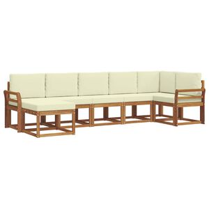 vidaXL V&auml;li diivanikomplekt padjaga 7 pcs Looduslik ja kreem