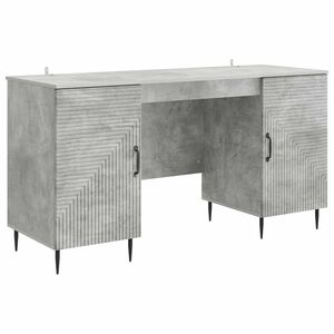 vidaXL Laud riiuliga uksega Betoonhall 142,5 x 50 x 75 cm Tehispuit