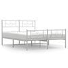 vidaXL metallist voodiraam peatsi ja jalutsiga, valge, 135 x 190 cm
