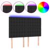 vidaXL LED-voodipeats, must, 144x5x118/128 cm, kunstnahk